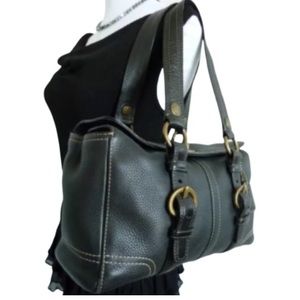COACH Chelsea Black Pebbled Leather Satchel/Tote